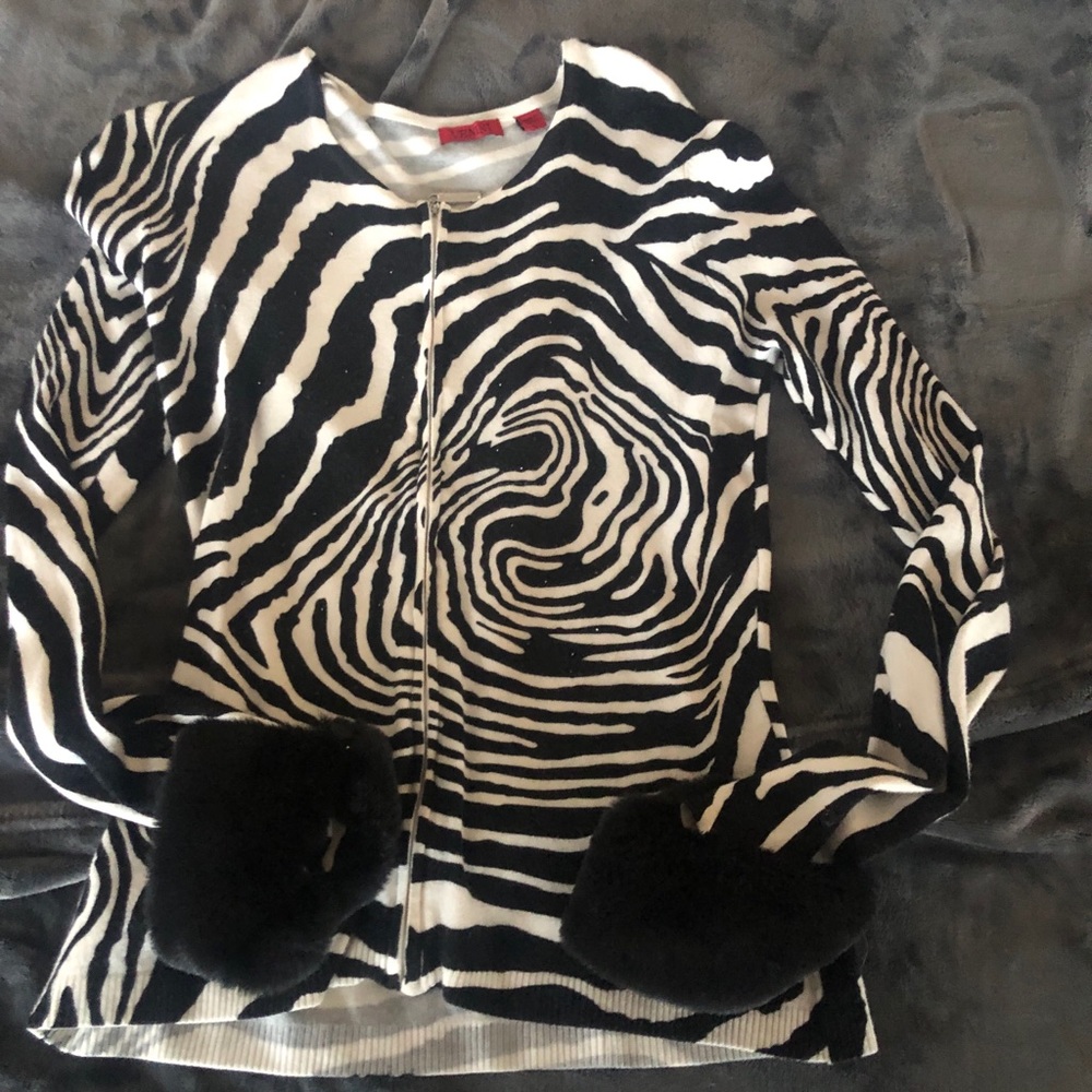 VENINI Zebra long sleeve cardigan. HP by @fabfinds4femmes